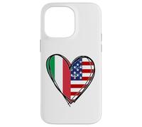 Stampa a forma di cuore con scritta "Proud To Be Italian American Cool Italy USA Flag Custodia per iPhone 14 Pro Max