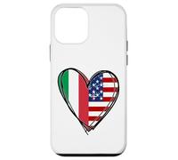 Stampa a forma di cuore con scritta "Proud To Be Italian American Cool Italy USA Flag Custodia per iPhone 12 mini