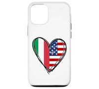 Stampa a forma di cuore con scritta "Proud To Be Italian American Cool Italy USA Flag Custodia per iPhone 12/12 Pro