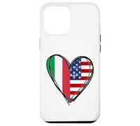 Stampa a forma di cuore con scritta "Proud To Be Italian American Cool Italy USA Flag Custodia per iPhone 12 Pro Max