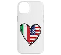Stampa a forma di cuore con scritta "Proud To Be Italian American Cool Italy USA Flag Custodia per iPhone 14 Plus