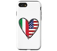 Stampa a forma di cuore con scritta "Proud To Be Italian American Cool Italy USA Flag Custodia per iPhone SE (2020) / 7/8