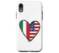 Stampa a forma di cuore con scritta "Proud To Be Italian American Cool Italy USA Flag Custodia per iPhone XR
