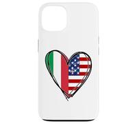 Stampa a forma di cuore con scritta "Proud To Be Italian American Cool Italy USA Flag Custodia per iPhone 13