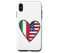 Stampa a forma di cuore con scritta "Proud To Be Italian American Cool Italy USA Flag Custodia per iPhone XS Max