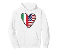 Stampa a Forma di Cuore con Scritta Proud To Be Italian American Cool Italy USA Flag Felpa con Cappuccio