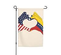 Stampa a forma di cuore USA Venezuela 30,5 x 45,7 cm portico tutte le stagioni bandiere all'aperto decorazione cortile bandiera patio decorazione cortile