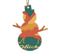 Stampa a forma di pupazzo di neve con stampa intagliata nel bosco di Natale, ornamenti natalizi in legno naturale con finitura brunita artigianale, 4 forme festive e 1/2/4/6 opzioni multipack