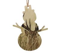 Stampa a forma di pupazzo di neve in legno naturale con finitura brunita artigianale, 4 forme festive e 1/2/4/6 opzioni multipack