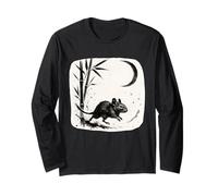 Stampa a inchiostro Sumi e Degu in bambù Moon Night Maglia a Manica