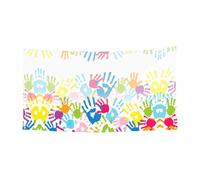 Stampa a mano per bambini 1'Pack Banner segno per Halloween, decorazione da appendere per interni ed esterni, resistente ai raggi UV con fori in metallo