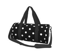 Stampa a pois in bianco e nero, Borsone da viaggio di grande capacità Borsa rotonda Borsa da viaggio sportiva Borsa da viaggio Borsa da fitness