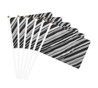 Stampa a strisce bianche e nere palmare bandiera palo bandiere portatili Decor Eventi Versatile Uso Gruppo attività