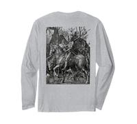 Stampa Albrecht Durer sul Retro Knight, Death And The Devil Maglia a Manica