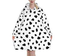 Stampa animale dalmata pittorica,Felpa con cappuccio oversize da donna, felpa con cappuccio, coperta in flanella