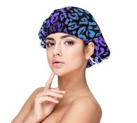 Stampa animale esotica leopardata colorata,Cuffia da notte in raso per adulti - Cuffia da notte elastica per donna, copricapelli per la notte