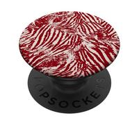 Stampa Animale Safari Zebrata Rossa PopSockets PopGrip Adesivo