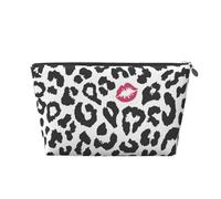 Stampa animalier a forma di bacio, Borsa da toilette Borsa per trucco Borsa per cosmetici Borsa da toilette da viaggio portatile