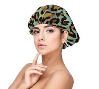 Stampa animalier chic leopardata verde acqua,Cuffia da notte in raso per adulti - Cuffia da notte elastica per donna, copricapelli per la notte