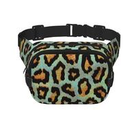 Stampa animalier chic leopardata verde acqua, Marsupio quadrato a doppio strato, borsa da viaggio, marsupio casual