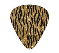 Stampa animalier con glitter oro,12 pezzi di plettri per chitarra, 3 plettri di diverso spessore per chitarra acustica, basso, ukulele