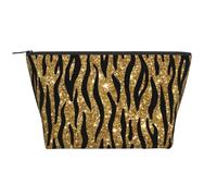 Stampa animalier glitter oro, Borsa da toilette Borsa per trucco Borsa per cosmetici Borsa da toilette da viaggio portatile