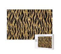 Stampa animalier glitter oro,Puzzle in legno da 300 pezzi per famiglie, per adulti e adolescenti, decorazioni per la casa