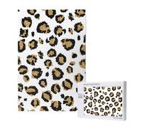 Stampa animalier leopardata nera con glitter oro,Puzzle in legno da 1000 pezzi per adulti e adolescenti