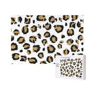 Stampa animalier leopardata nera con glitter oro,Puzzle in legno da 300 pezzi per famiglie, per adulti e adolescenti, decorazioni per la casa