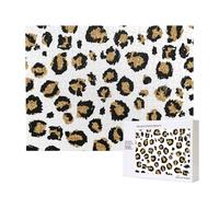 Stampa animalier leopardata nera con glitter oro,Puzzle in legno da 500 pezzi, gioco di famiglia, puzzle per adulti e adolescenti, decorazioni per la casa