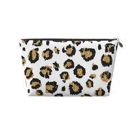 Stampa animalier leopardo nero glitter oro, Borsa da toilette Borsa per trucco Borsa per cosmetici Borsa da toilette da viaggio portatile