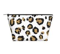 Stampa animalier leopardo nero glitter oro, Borsa da toilette Borsa per trucco Borsa per cosmetici Borsa da toilette da viaggio portatile