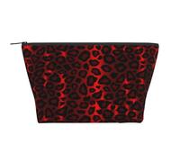 Stampa animalier leopardo rosso scuro, Borsa da toilette Borsa per trucco Borsa per cosmetici Borsa da toilette da viaggio portatile