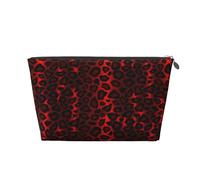 Stampa animalier leopardo rosso scuro, Borsa da toilette Borsa per trucco Borsa per cosmetici Borsa da toilette da viaggio portatile