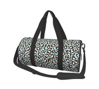 Stampa animalier maculata leopardo blu e marrone, Borsone da viaggio di grande capacità Borsa rotonda Borsa da viaggio sportiva Borsa da viaggio Borsa da fitness