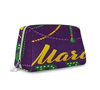 Stampa animalier, organizzatore di trucco in pelle, tartarughe e granchi da nuoto tropicale, borsetta, borsa da toeletta, custodia impermeabile per trucco, giallo arancione, S, Verde Viola_2, Taglia