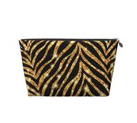 Stampa animalier zebrata dorata, Borsa da toilette Borsa per trucco Borsa per cosmetici Borsa da toilette da viaggio portatile
