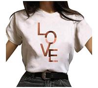 Stampa approccio allentato moda femminile t-shirt geometrica donna camicetta rotonda donna top festivo donna glitter, giallo., L