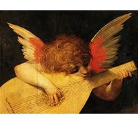 STAMPA ARTE-su-opaco-carta-220gr- Angelo musicante (particolare) Rosso Fiorentino - Tradizionale orizzontale Immagine angeli putti musica musicisti religiosi Belle Arti Stampa 24_X_33_in