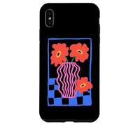Stampa artistica con fiori rossi luminosi in vaso rosa Custodia per iPhone XS Max