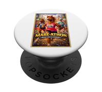 Stampa artistica con parodia di animali Fun Horse Mare Running Run Marathon PopSockets PopGrip Adesivo