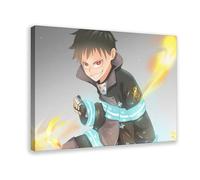 Stampa artistica da parete a tema anime Fire Force 19, decorazione artistica da parete per soggiorno e camera da letto, con cornice, 60 x 90 cm