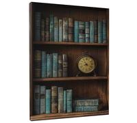 Stampa artistica da parete antica per libreria, marrone foglia di tè, stampa su tela, decorazione estetica classica per casa, soggiorno, ufficio, studio, senza cornice, 40,6 x 50,8 cm