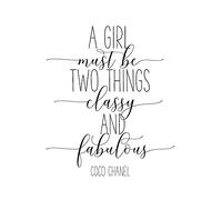 Stampa artistica da parete Coco Chanel Stampa Be Classy, Fashion Wall Art Regali scritti a mano, Decorazione per stanza delle ragazze (A1 (solo stampa))