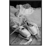 Stampa Artistica Da Parete Con Ballerina, Dipinto Su Tela In Bianco E Nero, Poster Con Scarpe Da Ballerina, Immagine Nordica, Per La Decorazione Del Soggiorno 40X6 Cm Senza Cornice