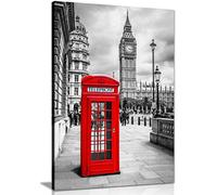 Stampa artistica da parete con cabina telefonica rossa di Londra (24x16)