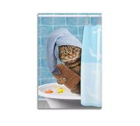 Stampa artistica da parete con gatto che fa il bagno con asciugamano, poster a tema animale domestico, stampa giocosa, decorazione artistica da parete artistica da parete artistica da parete moderna
