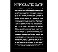 Stampa artistica da parete con giuramento di ippocrate, versione moderna, impegno professionale del medico, tipografia in bianco e nero, decorazione per ufficio medico, formato A4