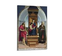 Stampa artistica da parete con immagine di Ansidei Madonna-Raffaello, stampa artistica da parete su tela, poster artistico estetico per la stanza, 40 x 60 cm