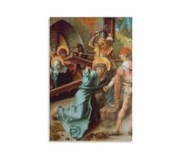 Stampa artistica da parete con immagine di Cristo che trasporta la croce, poster artistico su tela, opera d'arte estetica per stanza, 60 x 90 cm